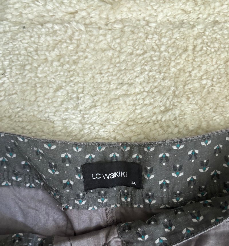 Gri Kadın Keten Bermuda Şort - Görsel 2