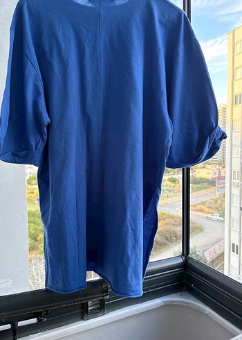 Lacivert Erkek Oversize Denim Tişört - Görsel 4