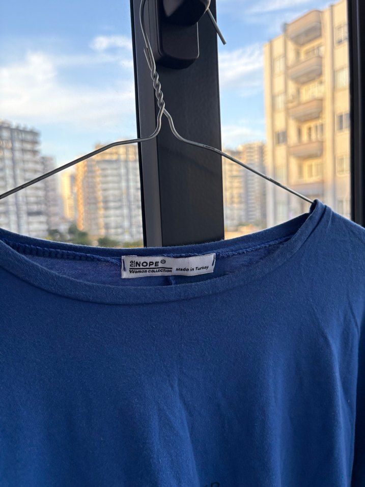 Lacivert Erkek Oversize Denim Tişört - Görsel 3