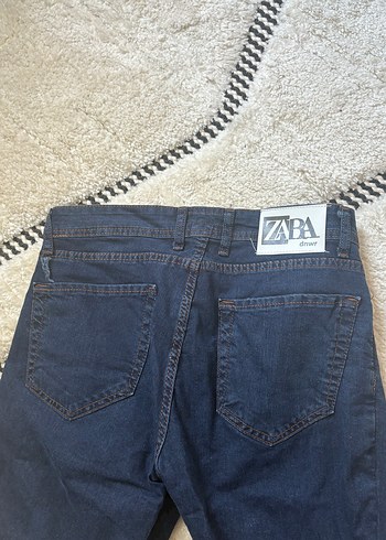 ZARA erkek Koyu Mavi Regular Fit Denim Pantolon - Görsel 3