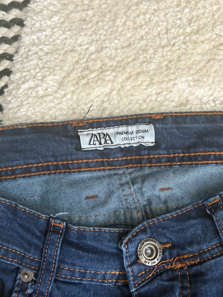 ZARA erkek Koyu Mavi Regular Fit Denim Pantolon - Görsel 2