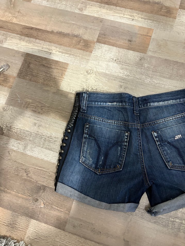 y2k gotik kot şort miss sixty - Görsel 2