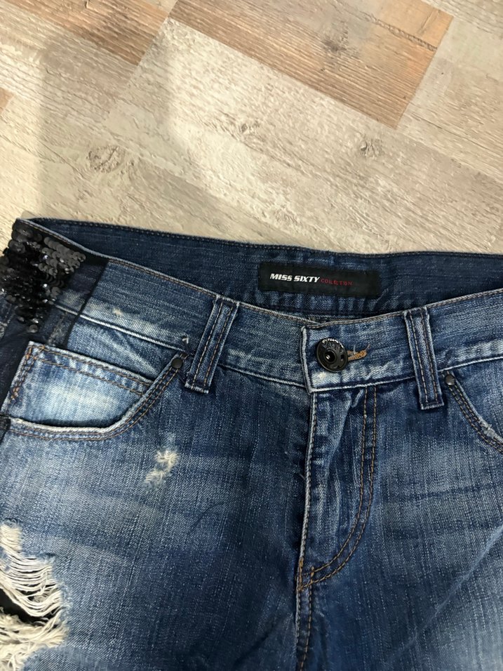 y2k gotik kot şort miss sixty - Görsel 3