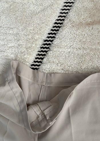 Bej Kadın Midi Kumaş Pantolon - Görsel 2