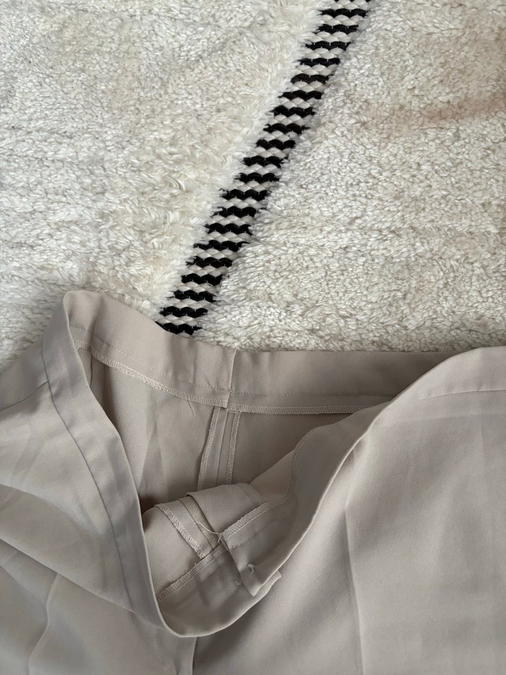 Bej Kadın Midi Kumaş Pantolon - Görsel 2