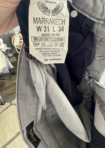 Düğmeli Gri Erkek Denim Pantolon marrakech - Görsel 5