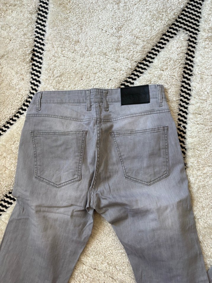 Düğmeli Gri Erkek Denim Pantolon marrakech - Görsel 4