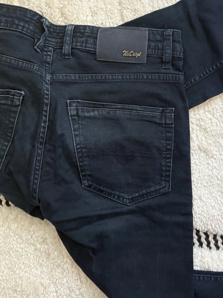 Düğmeli Siyah Erkek Denim Pantolon win daizel - Görsel 3