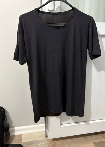 Siyah Keten Hamile Tişörtü, Kısa Kollu, Rahat Kesim - Görsel 2