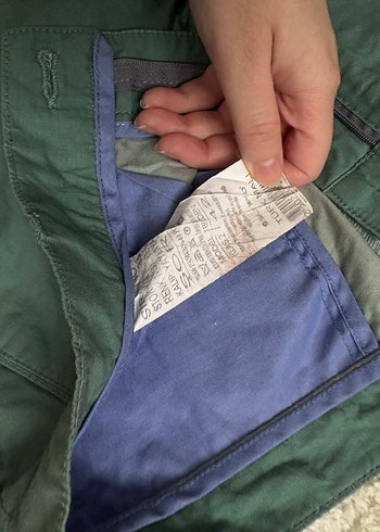 Erkek Yeşil Kemerli Mini Şort - Görsel 3