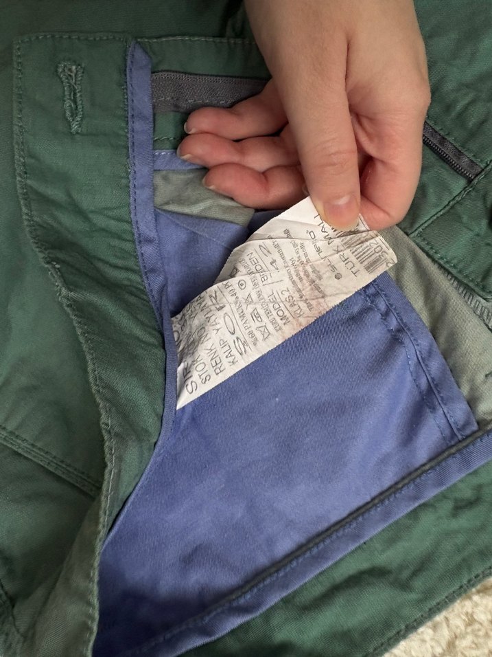 Erkek Yeşil Kemerli Mini Şort - Görsel 3