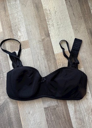 Siyah Minimalist Goth Sütyen - Görsel 2