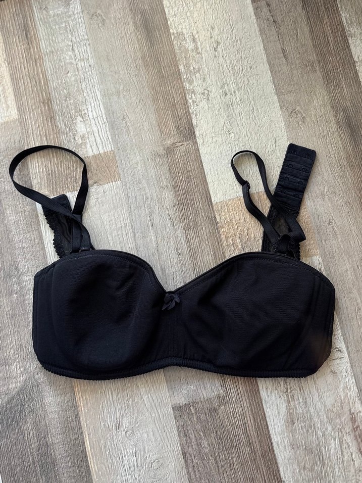 Siyah Minimalist Goth Sütyen - Görsel 2