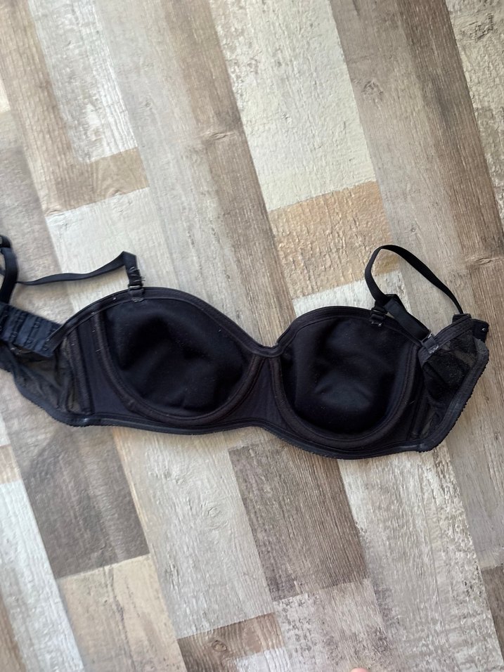 Siyah Minimalist Goth Sütyen - Görsel 3