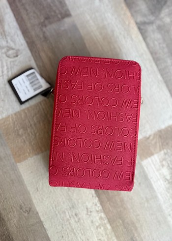Kadın Kırmızı Baskılı Fermuarlı cüzdan - Görsel 2