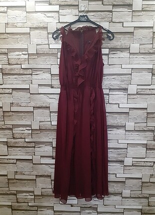 Bordo Abiye Elbise