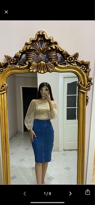 Bej Tül Bluz