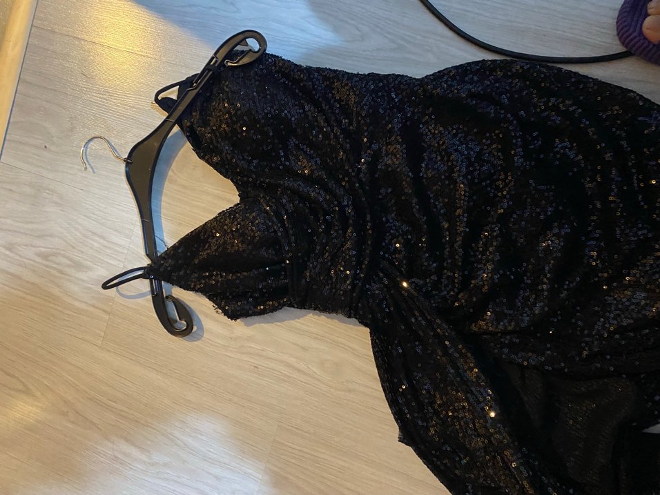 Siyah Drapeli Uzun Abiye Elbise - Görsel 4