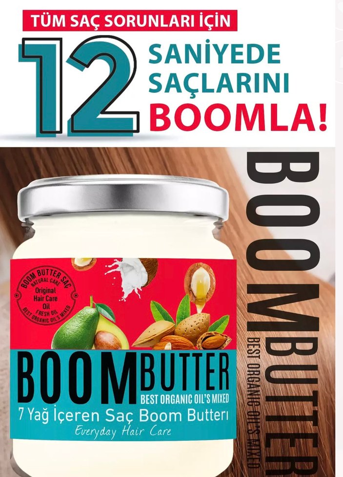 7 Yağ İçeren Saç Bakım Kremi Boom Butter - Görsel 4