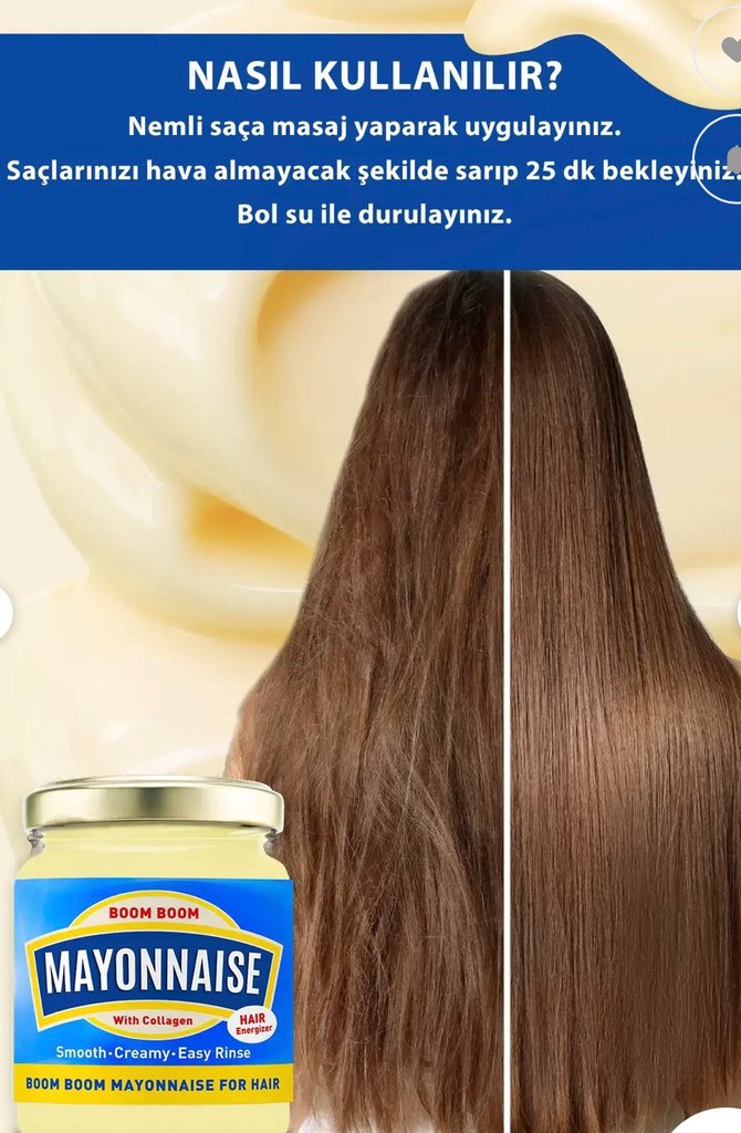 Tüm Saç Tipleri İçin Kollajenli Mayonez Saç Kremi - Görsel 4