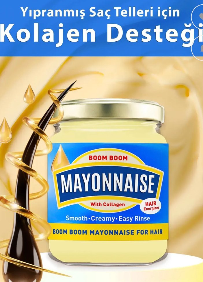 Tüm Saç Tipleri İçin Kollajenli Mayonez Saç Kremi - Görsel 2