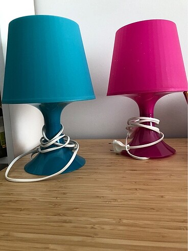 Ikea İkea pembe mavi masa gece lambası lambader lampan Zara home