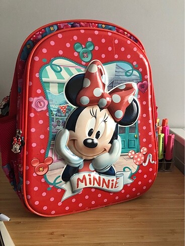 Minnie Mouse kırmızı kız çocuk okul çantası mickey Mouse disney 