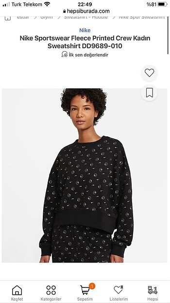 Nike orijinal siyah oversize kadın crop sweatshirt Adidas champi