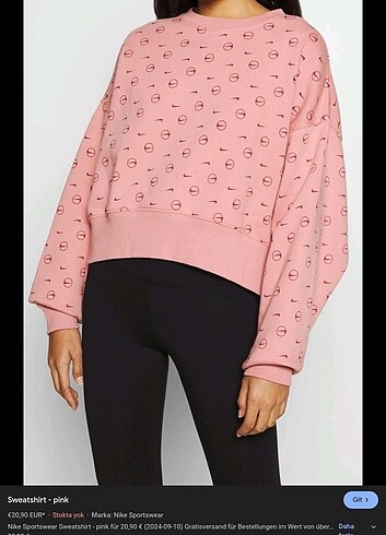 xs Beden Nike pembe logolu oversize sweatshirt 