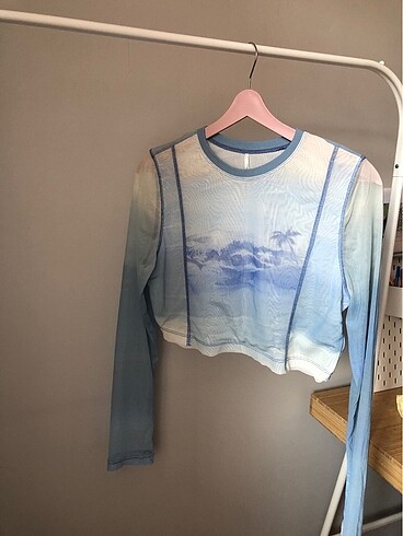 Kadın mavi y2k shein vintage üst body bluz intimissimi oysho ber
