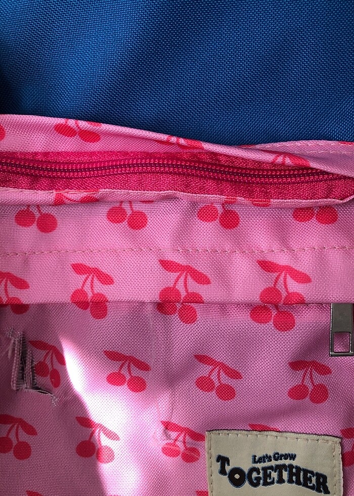 Kız çocuk pembe mavi sırt okul çantası - Görsel 4