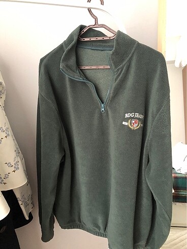Yeşil oversize polar sweatshirt üst Nike Puma Vintage