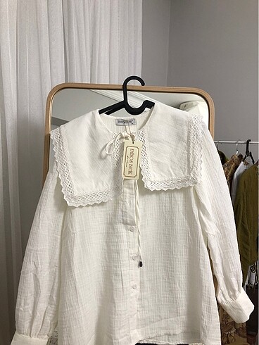 Eminoş Butik Beyaz Müslin Gömlek bluz suud manuka zara h&m