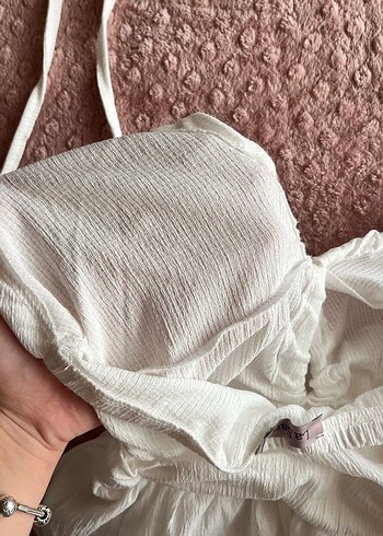 s Beden beyaz Renk Beyaz İnce Askılı Mini Elbise