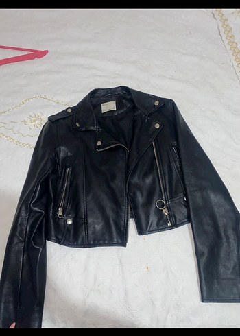 Siyah Deri Biker Ceket - Görsel 2