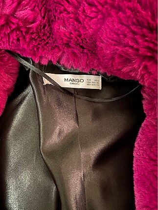 xs Beden pembe Renk Mango Fuşya Peluş Kürk