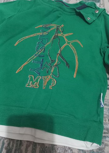 Yeşil Baskılı Erkek Çocuk Sweatshirt