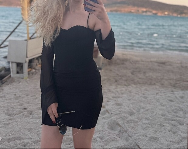 Milla tül kollu elbise
