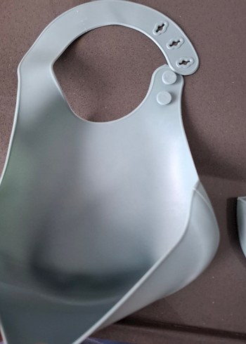 Gri Bebek Mama Önlüğü Ayarlanabilir 2 adet - Görsel 4