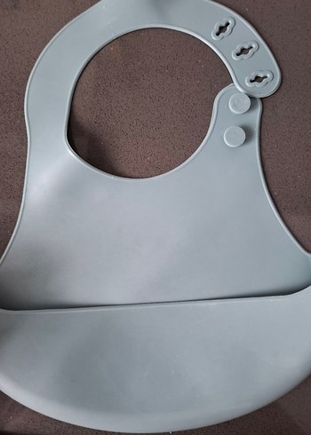 Gri Bebek Mama Önlüğü Ayarlanabilir 2 adet - Görsel 3