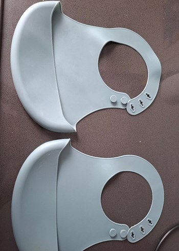 Gri Bebek Mama Önlüğü Ayarlanabilir 2 adet - Görsel 2