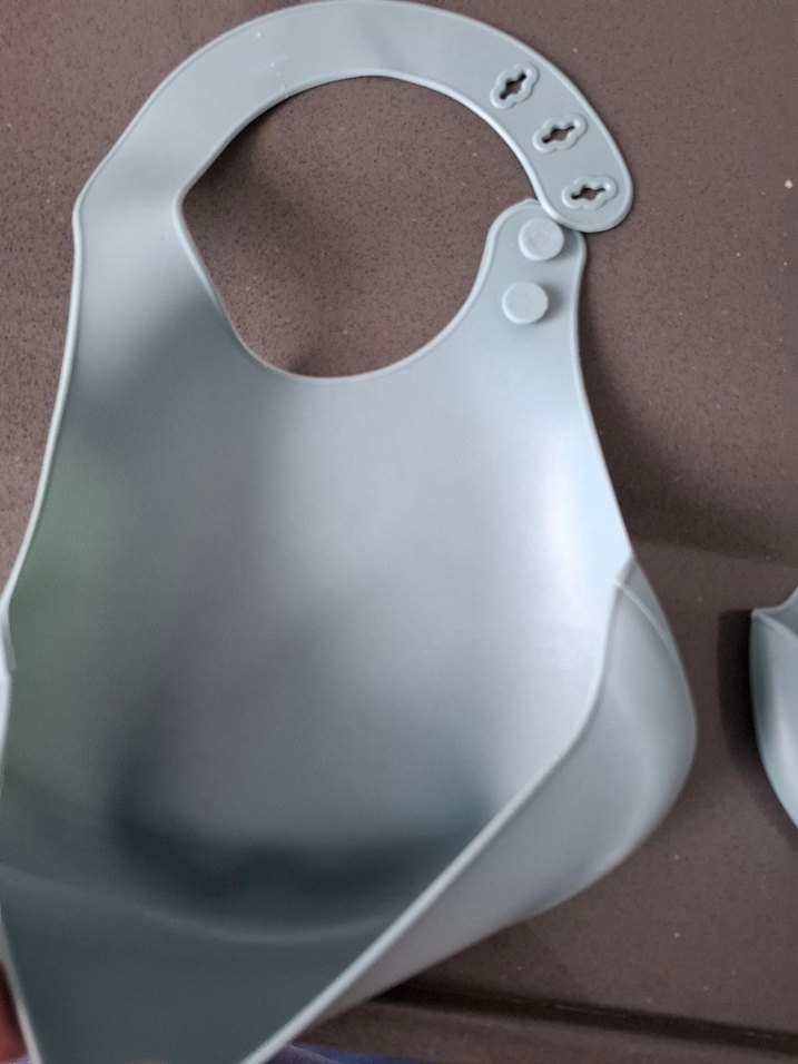 Gri Bebek Mama Önlüğü Ayarlanabilir 2 adet - Görsel 4