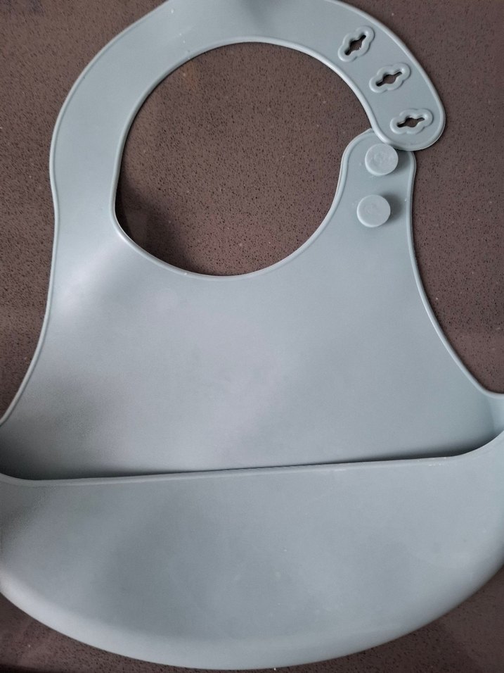 Gri Bebek Mama Önlüğü Ayarlanabilir 2 adet - Görsel 3