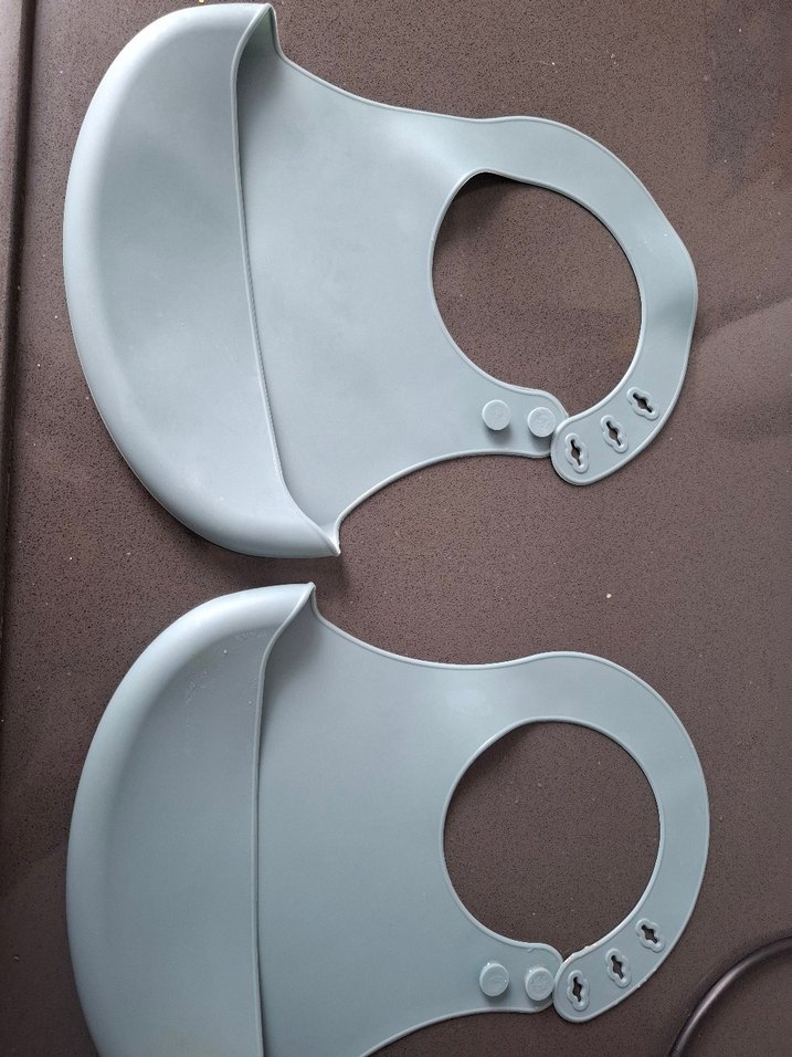 Gri Bebek Mama Önlüğü Ayarlanabilir 2 adet - Görsel 2