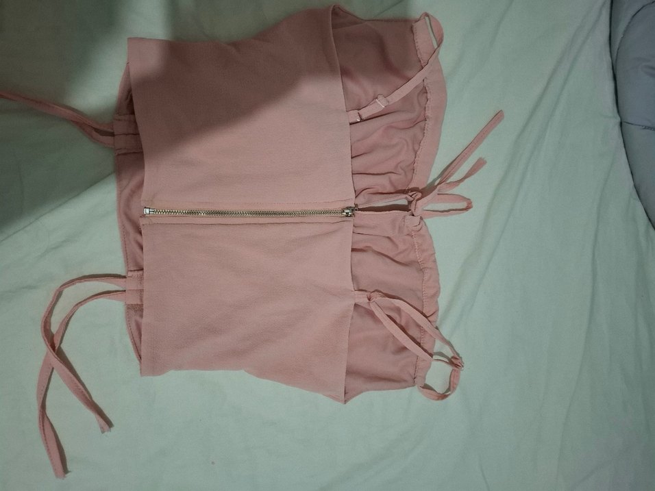 Pembe Kadın Keten Askılı Büstiyer - Görsel 3