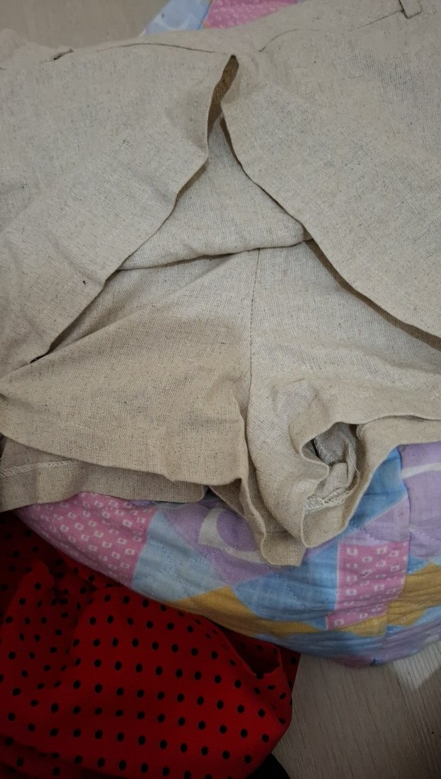 Bej Kadın Keten Rahat Kesim Şort Etek - Görsel 2