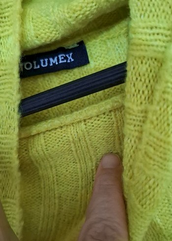 Sarı Triko Boğazlı Kadın Kazak - Görsel 2