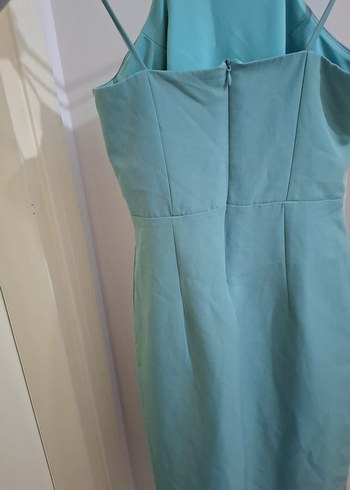 Mavi Drapeli Uzun Kadın Elbise - Görsel 2