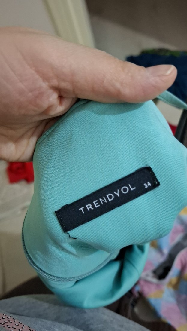 Mavi Drapeli Uzun Kadın Elbise - Görsel 4