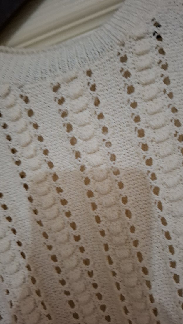 Beyaz Örgü Bohem Kadın Kazak - Görsel 2